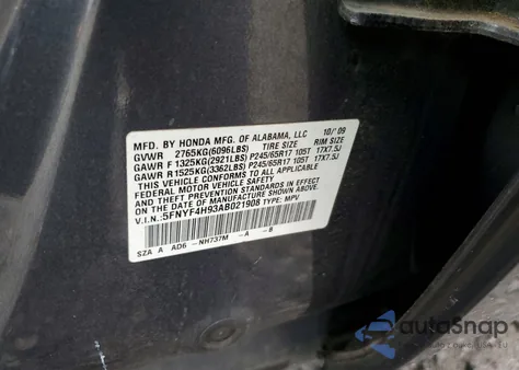 2010 Honda Pilot Touring z USA, uszkodzony, nr VIN 5FNYF4H93AB021908